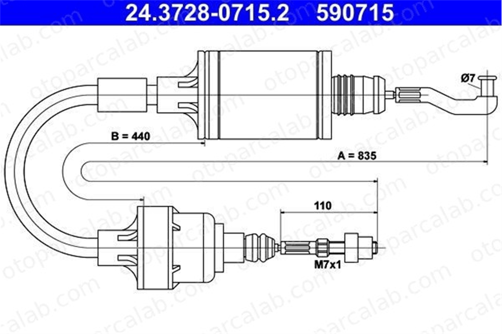ATE 24.3728-0715.2 Debriyaj Teli OPEL VECTRA A Hatchback VECTRA A 90344249 669166