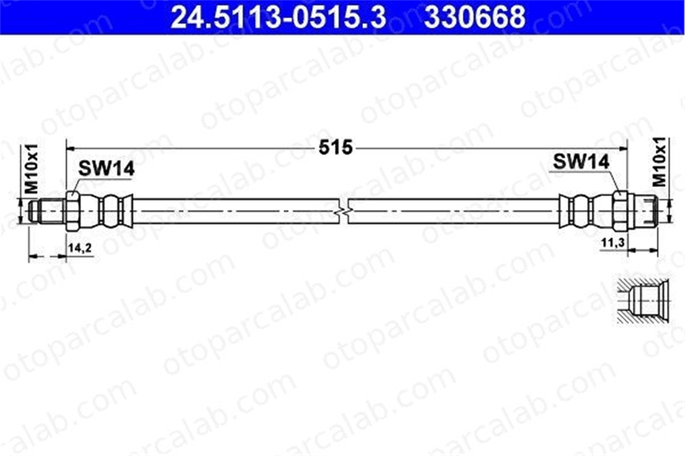 ATE 24.5113-0515.3 Fren Hortumu Arka Sağ veya Sol MERCEDES-BENZ VITO Minibüs/Otobüs VITO Panelvan/Van A6384281035 6384281035