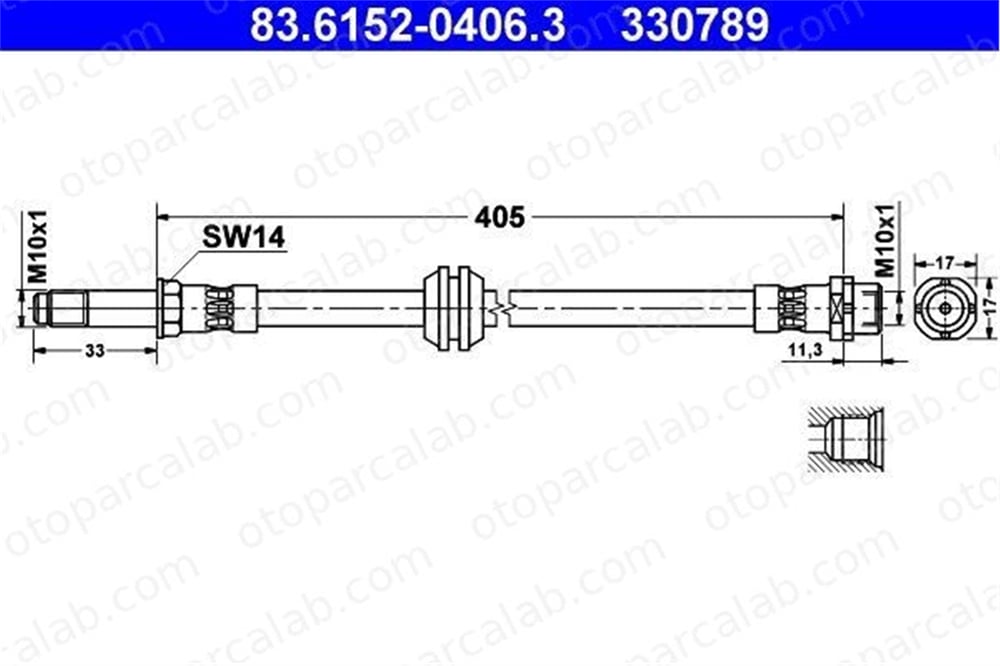 ATE 83.6152-0406.3 Fren Hortumu Ön Sağ veya Sol BMW 3 3 Coupe 34326766966