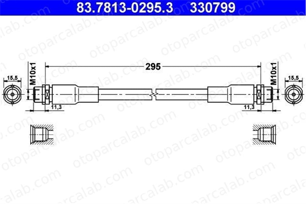 ATE 83.7813-0295.3 Fren Hortumu Ön Sağ veya Sol AUDI A6 C5 Avant A6 C5 8D0611707D