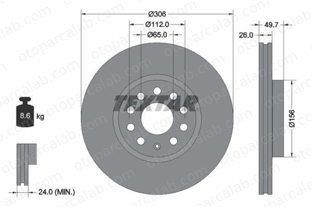 AYD 51555 Fren Disk Ayna Ön Sağ ve Sol SKODA OCTAVIA IV Combi SEAT LEON 5WA615301B 5WA615301