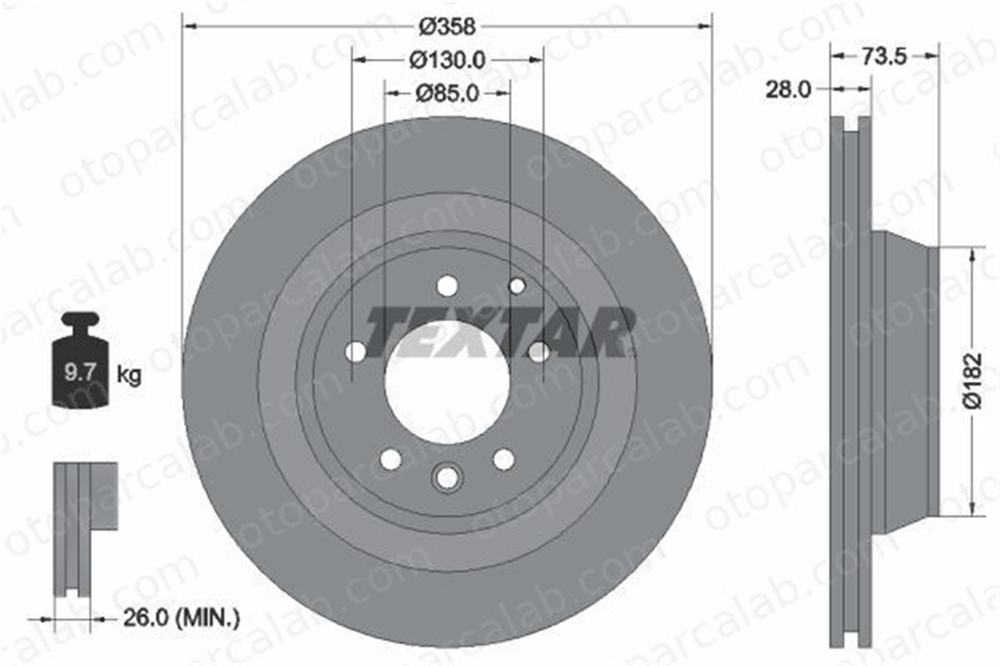 AYD 51600 Fren Disk Ayna Arka Sağ ve Sol PORSCHE CAYENNE AUDI Q7 95835240150 7L8615601