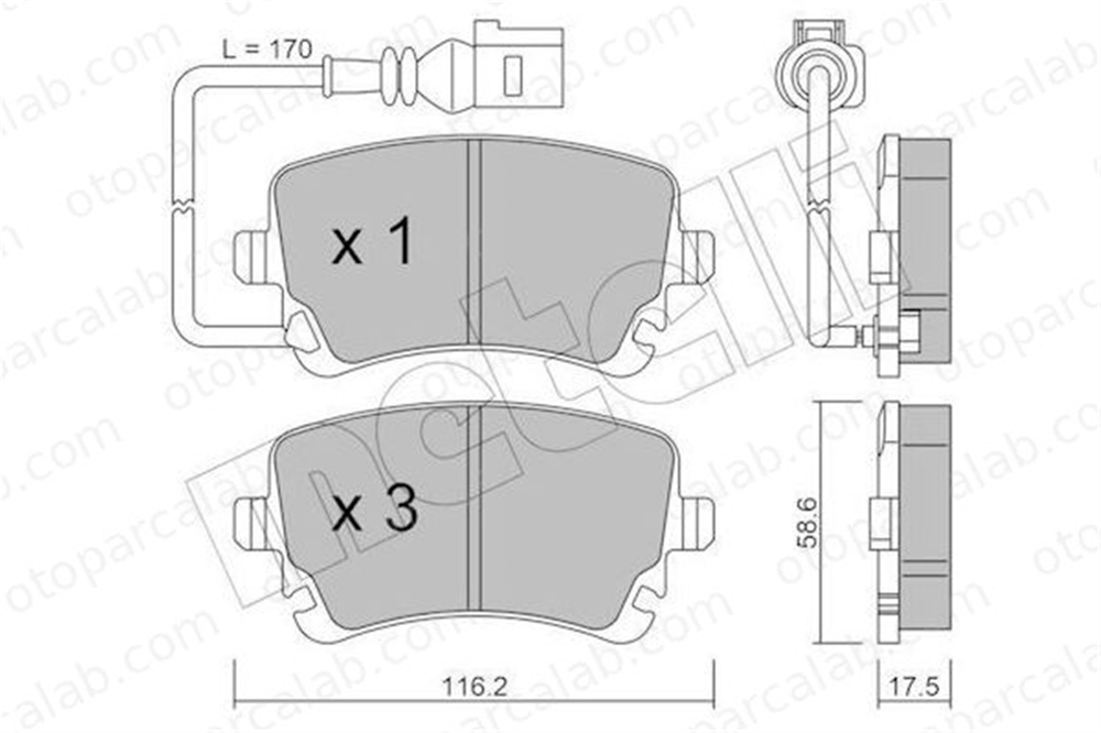 AYD 60026A Fren Disk Balata Arka VW MULTIVAN T5 TRANSPORTER T5 Minibüs/Otobüs 7E0698451B 7H0698451