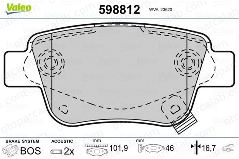 AYD 60179AA Fren Disk Balata Arka TOYOTA AVENSIS AVENSIS Sedan 4466YZZE2 446605010