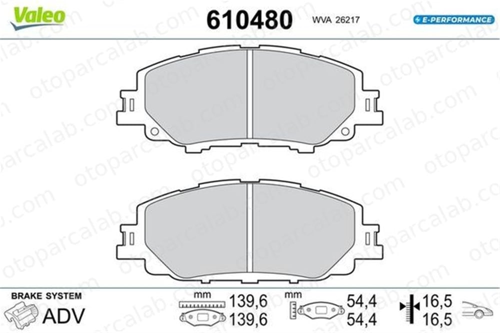 AYD 60436AA Fren Disk Balata Ön TOYOTA COROLLA Hatchback COROLLA Station wagon 446502480 446502460