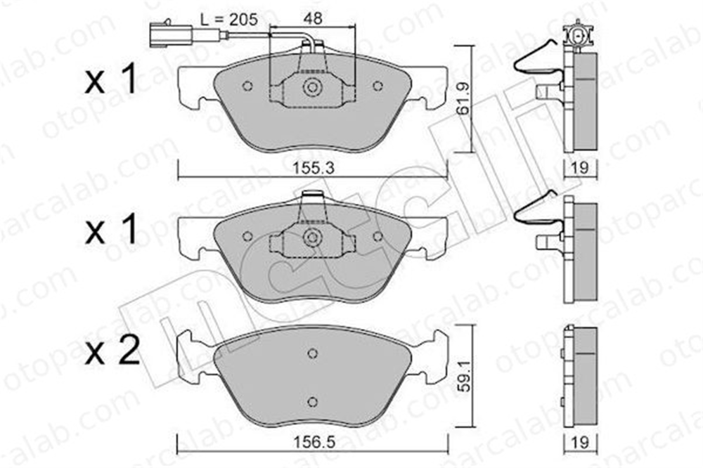 AYD 60514A Fren Disk Balata Ön ALFA ROMEO 156 Sportwagon 156 77362674 77362229