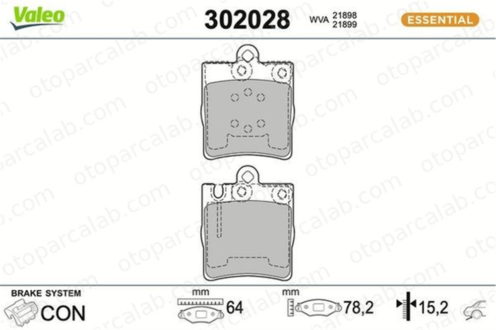 AYD 60654A Fren Disk Balata Arka MERCEDES-BENZ C-SERISI T-Model C-SERISI 34202820 24205220