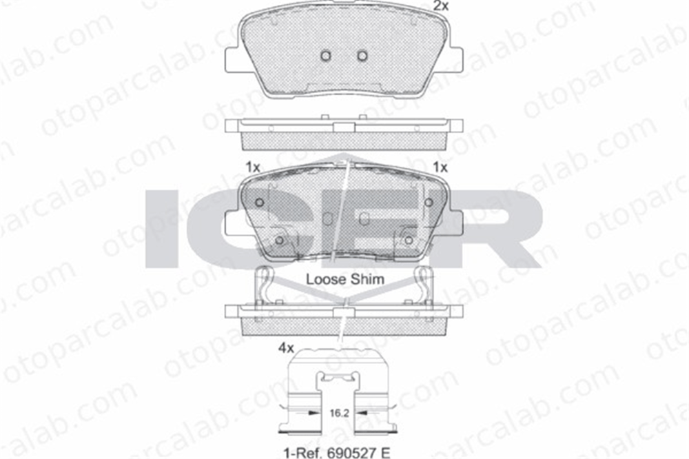 AYD 60832A Fren Disk Balata Arka HYUNDAI SANTA FÉ III SANTA FE IV 583022JA10 583022WA30