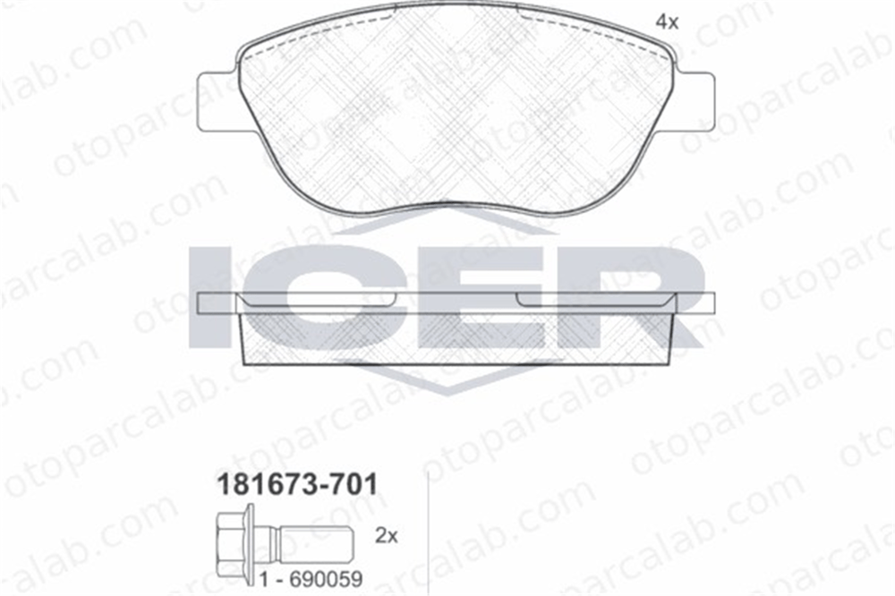 AYD 60850B Fren Disk Balata Ön FIAT DOBLO Kasa/büyük limuzin DOBLO MPV 68190118AA 77366528
