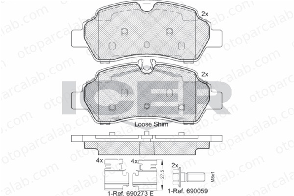 AYD 60872B Fren Disk Balata Arka FORD TRANSIT V363 Panelvan/Van TRANSIT V363 Platform şasi BRF1463 BR17751X