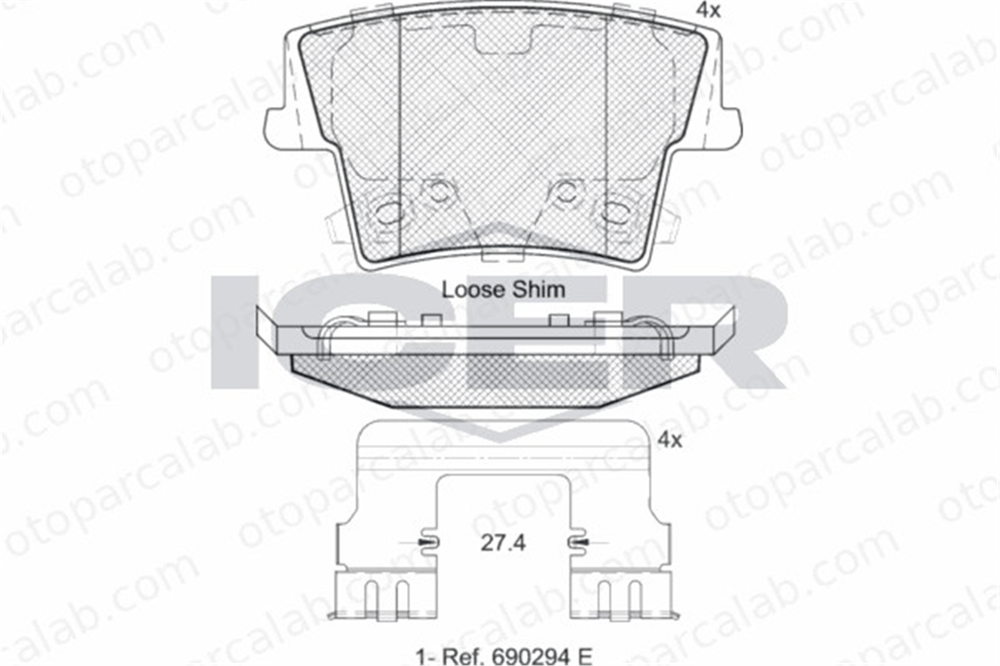 AYD 61008A Fren Disk Balata Arka CHRYSLER 300C 300C Touring 5142560AA 5139191AA
