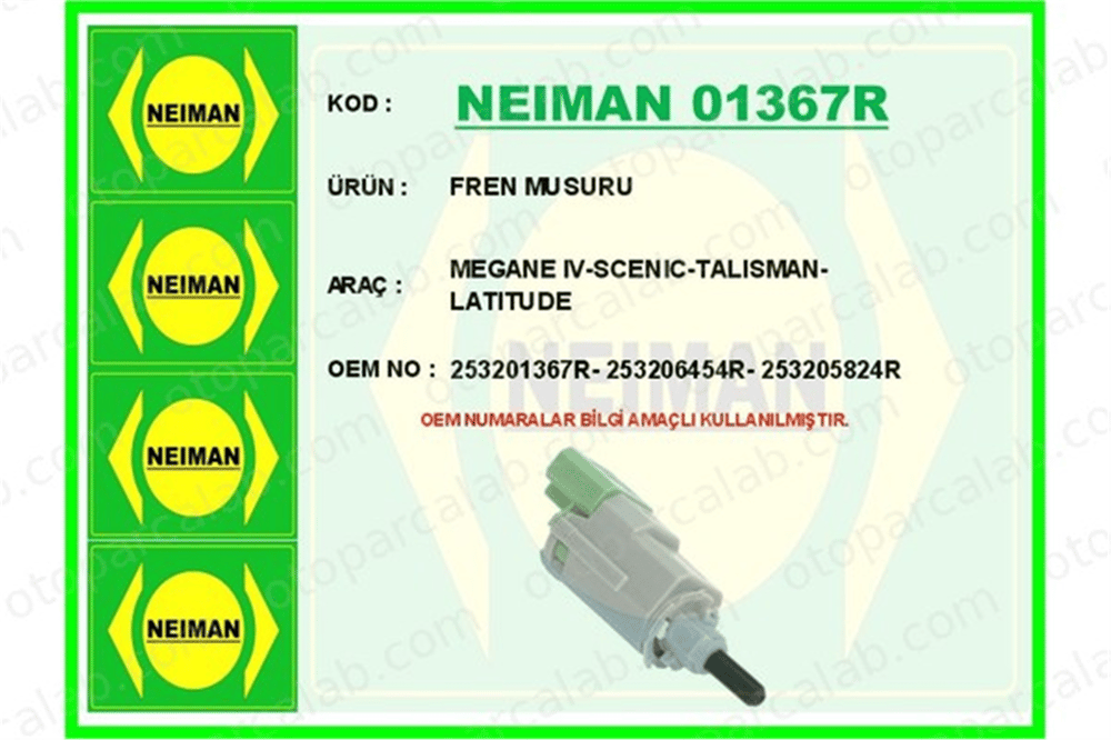 BESCHER 01367R Fren Müşürü RENAULT MEGANE IV Hatchback MEGANE IV Grandtour 253201367R 253206454R