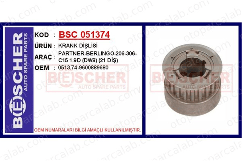 BESCHER 051374 Krank Dişli
