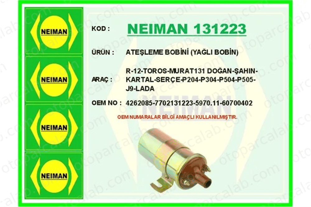 BESCHER 131223 Ateşleme Bobini VW KAEFER FORD CAPRI I 4262085 7702131223