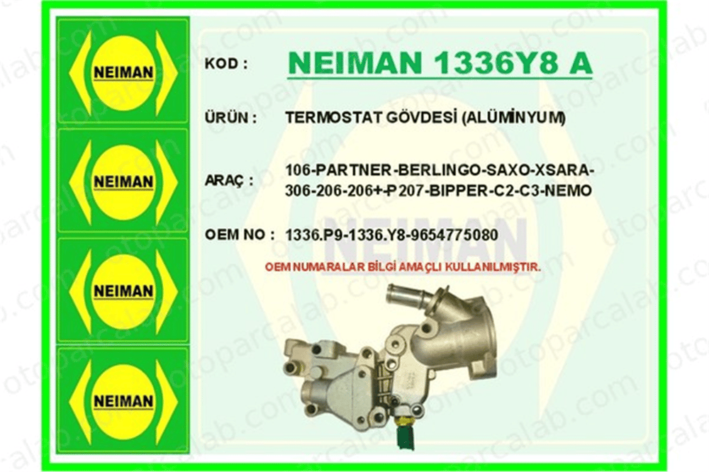 BESCHER 1336Y8A Termostat Gövdesi PEUGEOT 206 Hatchback CITROËN BERLINGO / BERLINGO FIRST Kasa/büyük limuzin 1336P9 1336Y8