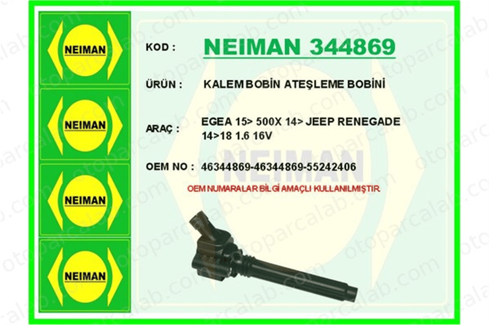 BESCHER 344869 Ateşleme Bobini FIAT 500X TIPO Hatchback 46344869 55242406