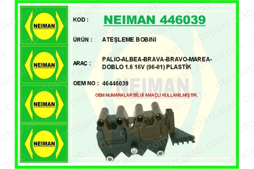 BESCHER 446039 Ateşleme Bobini FIAT MAREA MULTIPLA 46446039 46472440