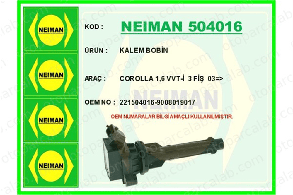 BESCHER 504016 Ateşleme Bobini TOYOTA COROLLA COROLLA Compact 221504016 9008019017