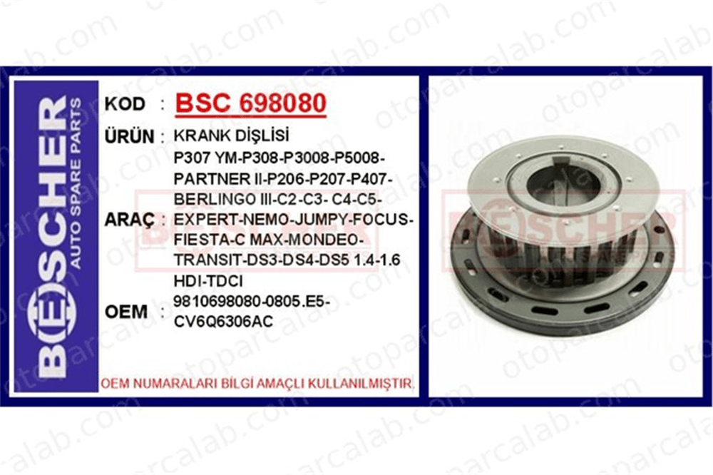 BESCHER 698080 Krank Dişli