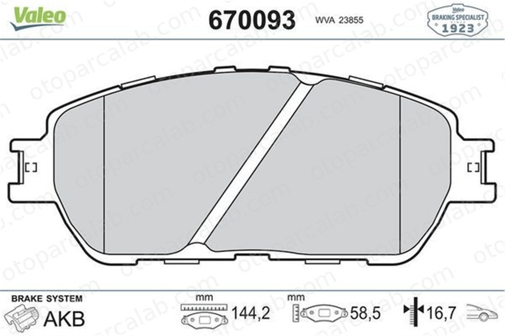BESER 4003 Fren Disk Balata Ön BEŞER 4003 TOYOTA CAMRY Sedan 446533350 446533270