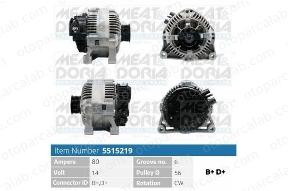 BITAPART BPE371004 Alternatör CITROËN JUMPY PEUGEOT 206 Hatchback 57054W 9622410580