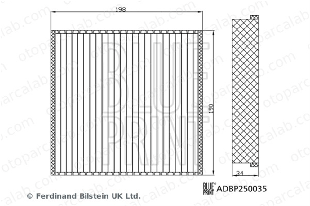 BLUE PRINT ADBP250035 Polen Filtresi MERCEDES-BENZ GLE GLE Coupe A1678350200 1678350200