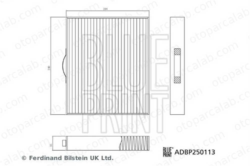 BLUE PRINT ADBP250113 Polen Filtresi OPEL INSIGNIA A INSIGNIA A Sports Tourer P0217187AB P0217187AC
