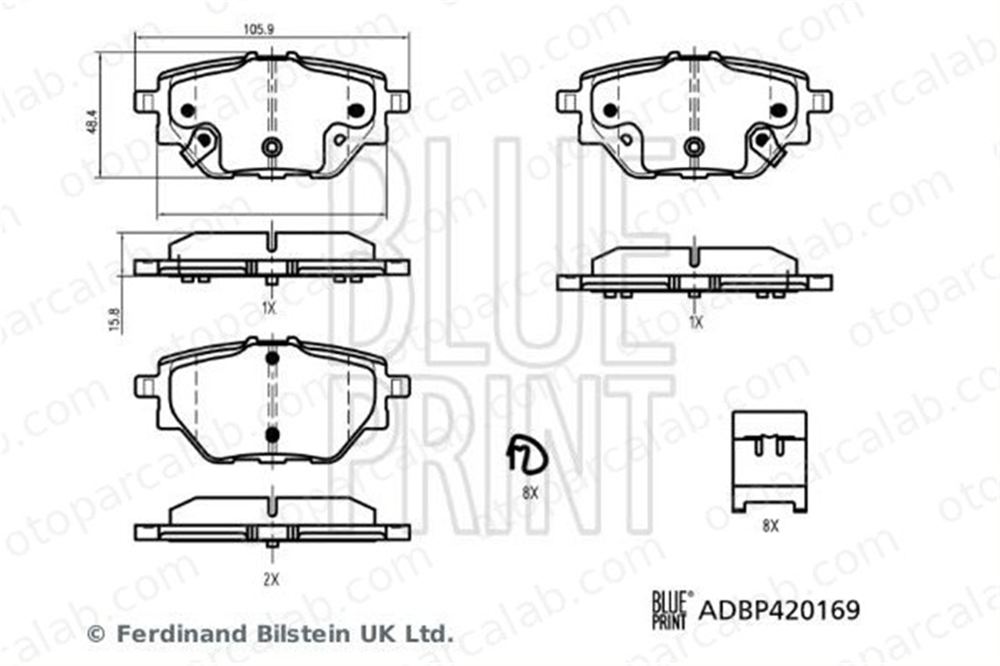 BLUE PRINT ADBP420169 Fren Disk Balata Ön MG MG ZS SUV 10332331