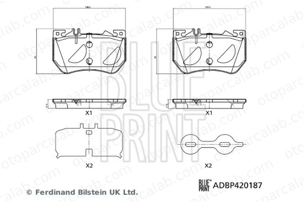 BLUE PRINT ADBP420187 Fren Disk Balata Ön MERCEDES-BENZ C-SERISI T-MODEL ADBP420187 4200404