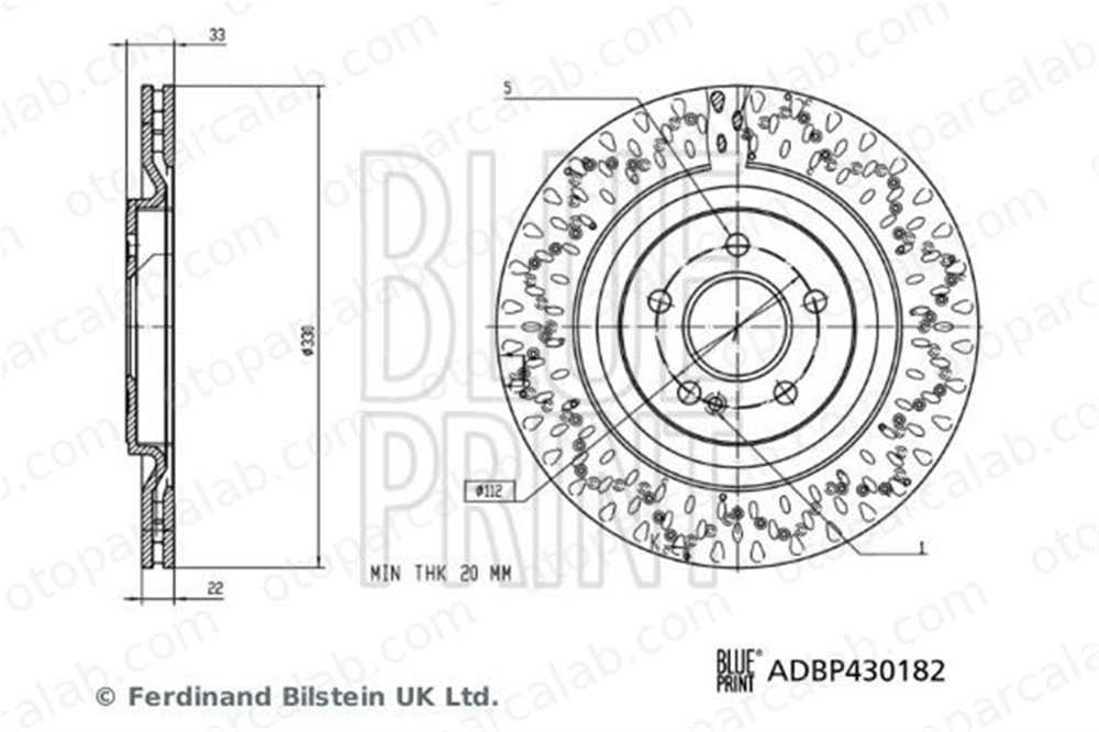 BLUE PRINT ADBP430182 Fren Disk Ayna Arka Sağ ve Sol MERCEDES-BENZ A-SERISI CLA A2474230400 2474230400