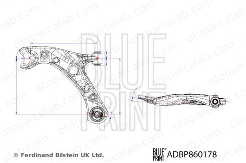 BLUE PRINT ADBP860178 Salıncak Ön Alt Sol TOYOTA COROLLA Sedan COROLLA Hatchback 4806902410
