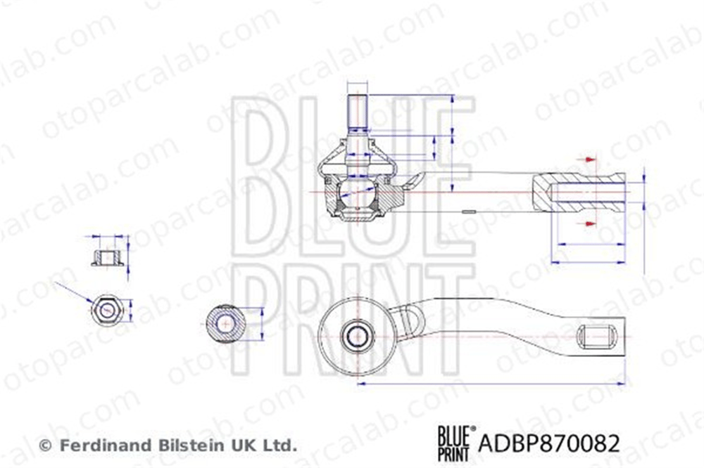BLUE PRINT ADBP870082 Rot Başı Sağ TOYOTA YARIS ADBP870082 4504709210
