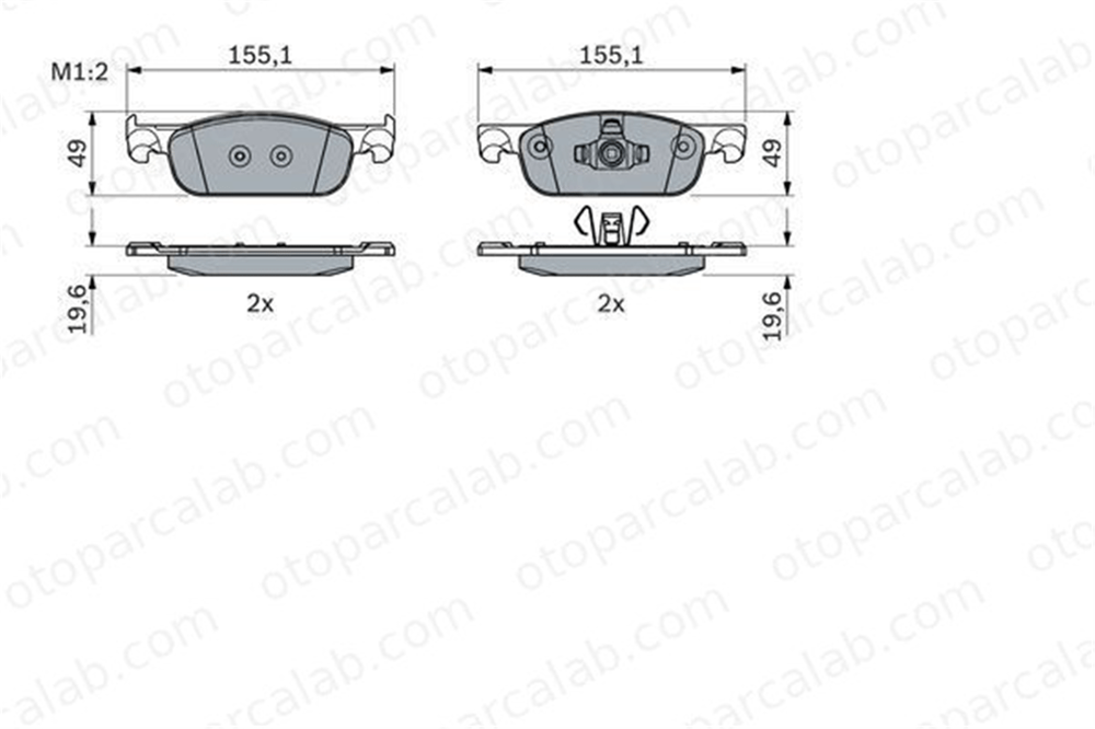 BOSCH 0 986 424 021 Fren Disk Balata Ön DACIA LOGAN MCV II RENAULT CLIO IV 410605536R 410604682R