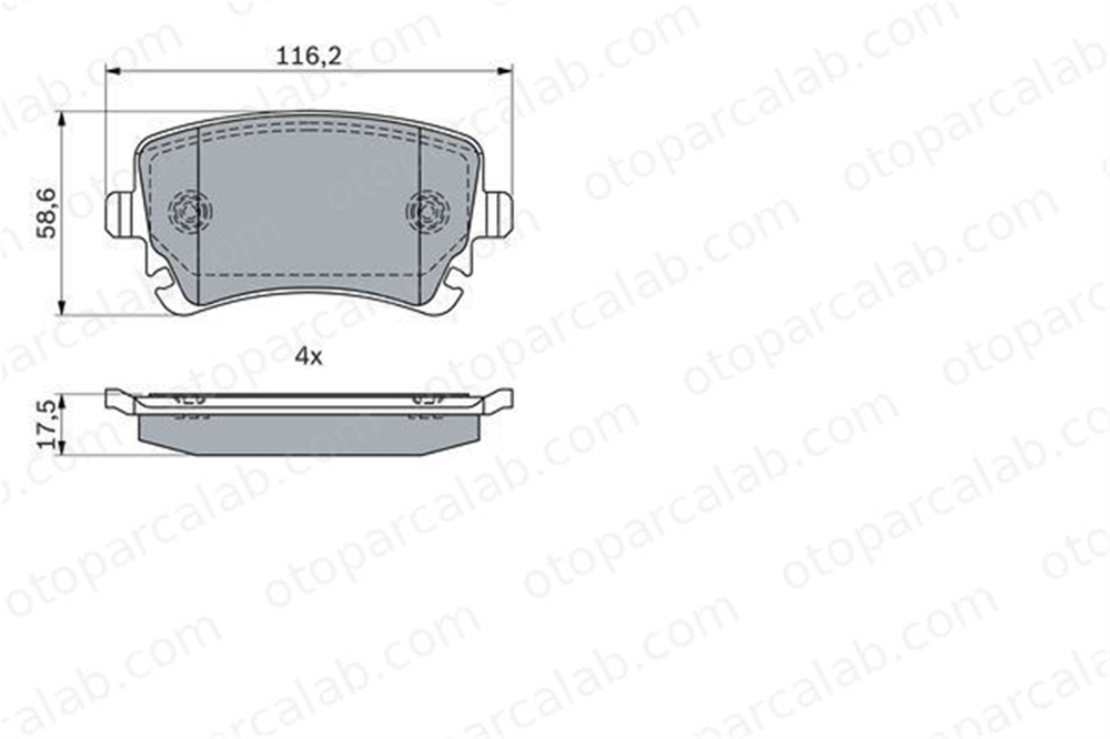 BOSCH 0 986 424 056 Fren Disk Balata Arka BENTLEY CONTINENTAL Coupe CONTINENTAL Cabrio 3W0698451 3W0698451J