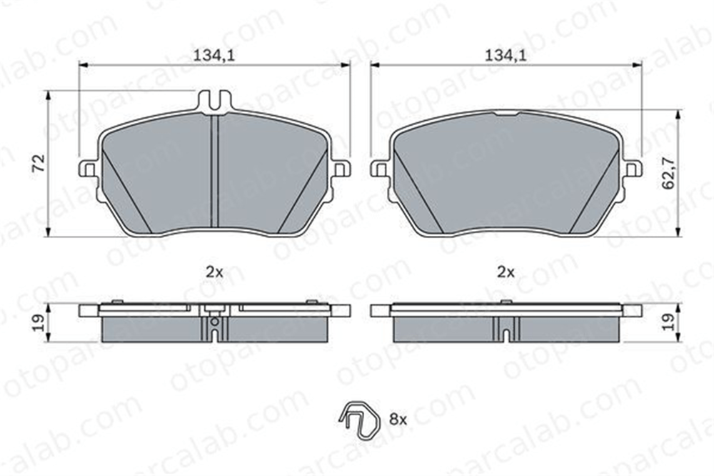 BOSCH 0 986 424 887 Fren Disk Balata Ön MERCEDES-BENZ A-SERISI B-SERISI Sports Tourer A0004207000 4205103