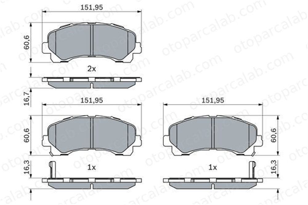BOSCH 0 986 424 916 Fren Disk Balata Ön ISUZU D-MAX II 94770229 8979474660