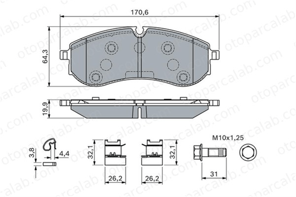 BOSCH 0 986 460 115 Fren Disk Balata Ön VW CRAFTER Panelvan/Van CRAFTER Platform şasi 65508206007 2N0698451A