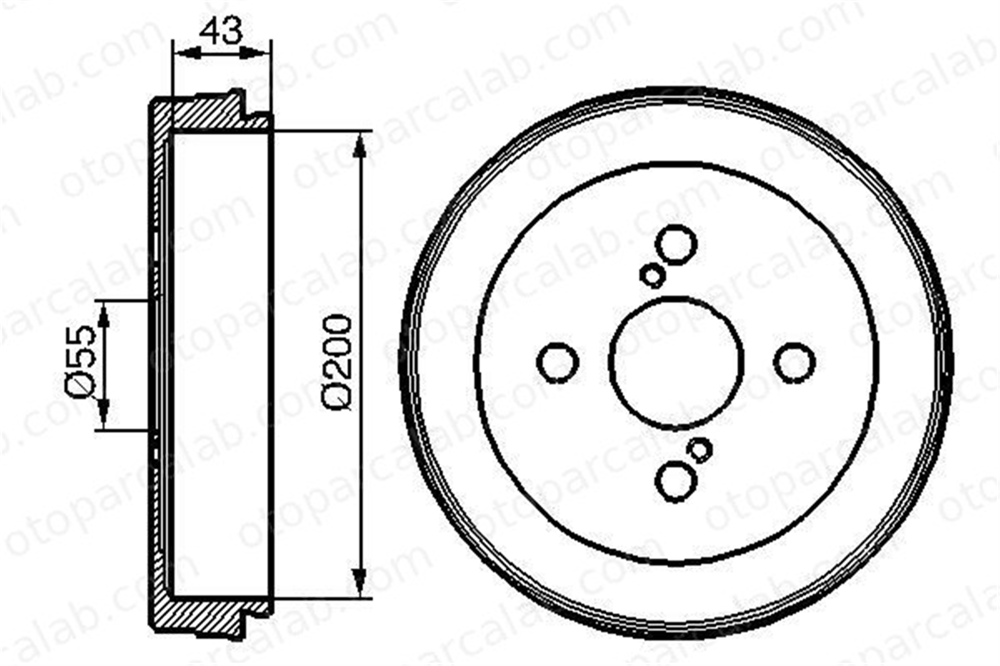 BOSCH 0 986 477 138 Kampana Arka Sağ veya Sol TOYOTA YARIS VERSO YARIS VERSO VAN FAW4243152021 4243152021