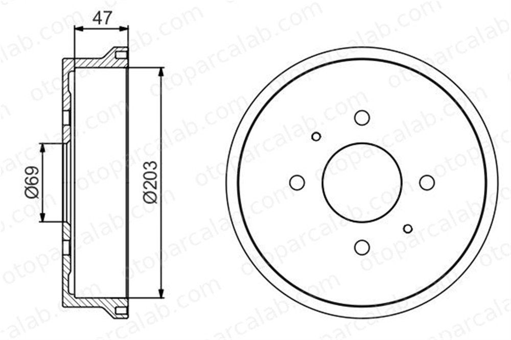 BOSCH 0 986 477 235 Kampana Arka Sağ veya Sol MITSUBISHI COLT VI SMART FORFOUR 986477235 0 986 477 235