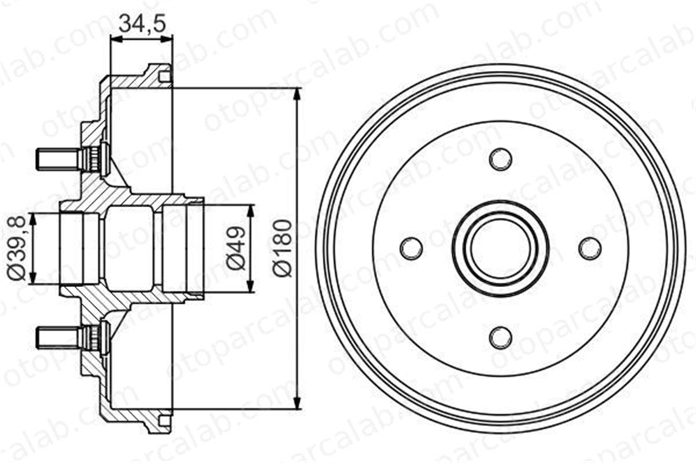 BOSCH 0 986 477 239 Kampana Arka Sağ veya Sol TOYOTA STARLET 42610SR1000 42610SEO010