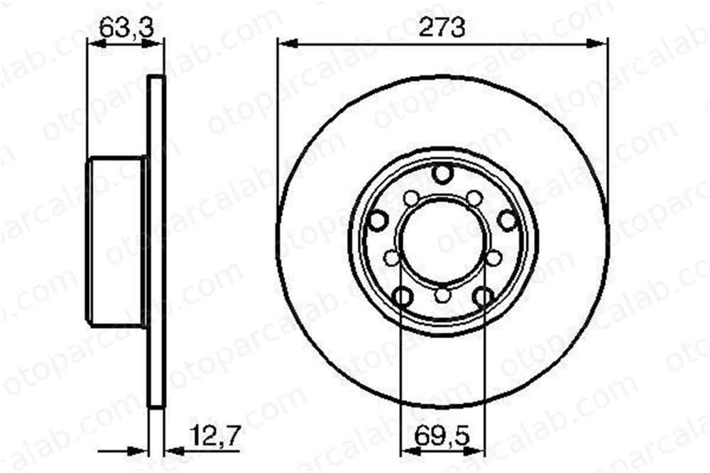 BOSCH 0 986 478 055 Fren Disk Ayna Arka Sağ ve Sol MERCEDES-BENZ /8 S-SERISI Sedan 1154200172 A1154211112