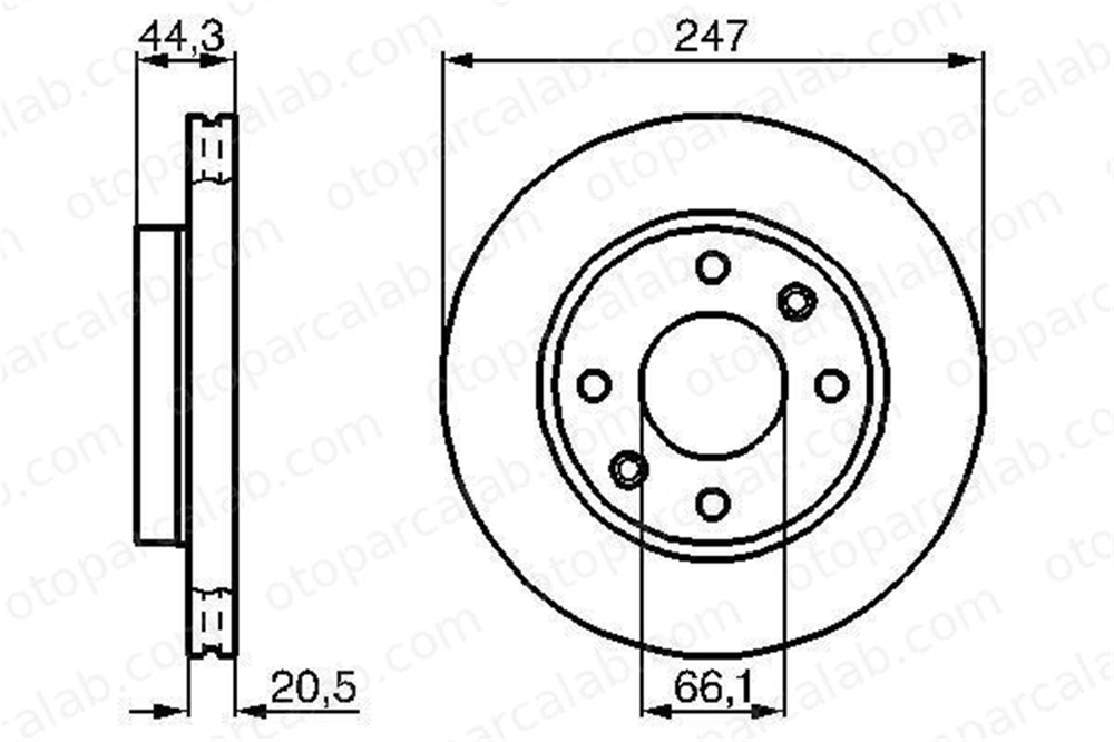 BOSCH 0 986 478 211 Fren Disk Ayna Ön Sağ ve Sol PEUGEOT 205 II 205 I Cabrio 4246A6 424690