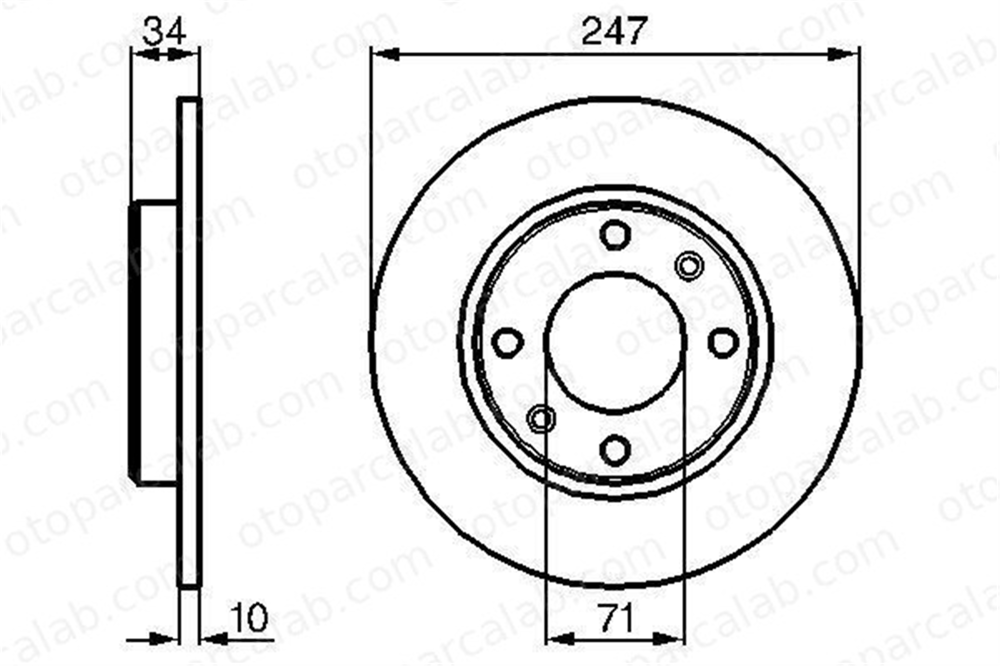 BOSCH 0 986 478 359 Fren Disk Ayna Arka Sağ ve Sol PEUGEOT 405 I 405 I Break 4246A1 4246G9
