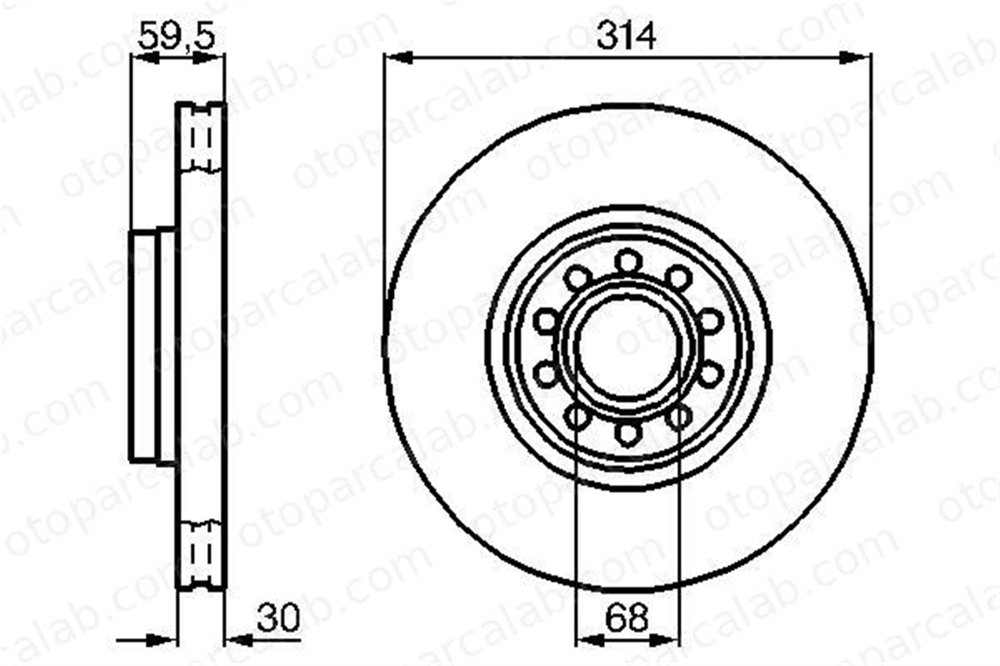 BOSCH 0 986 478 617 Fren Disk Ayna Arka Sağ ve Sol AUDI A8 D2 100 C4 Avant 441615301AA