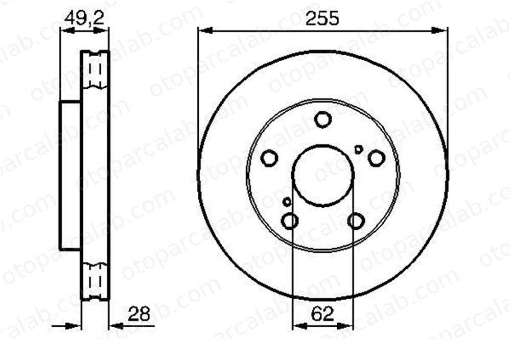 BOSCH 0 986 478 726 Fren Disk Ayna Ön Sağ ve Sol TOYOTA CAMRY PICNIC 4351233020 4351206010