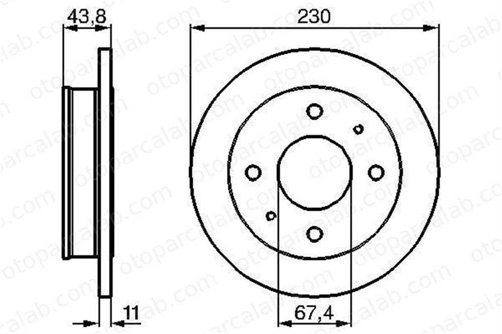 BOSCH 0 986 478 727 Fren Disk Ayna Ön Sağ ve Sol HYUNDAI ATOS 5171202110 5171202000