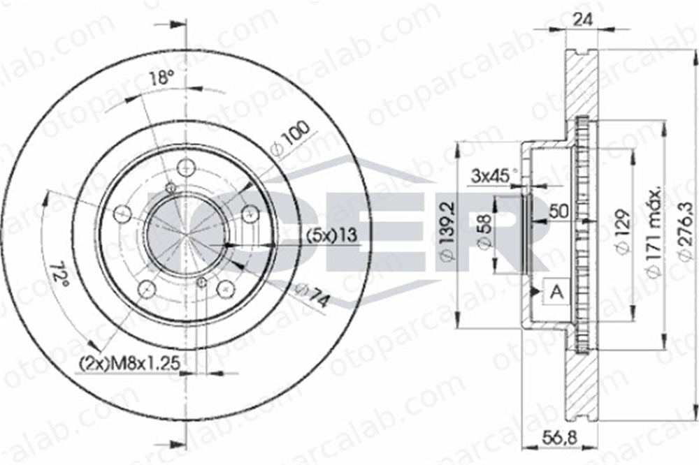 BOSCH 0 986 479 147 Fren Disk Ayna Ön Sağ ve Sol SUBARU FORESTER IMPREZA Station wagon 26310 AA092