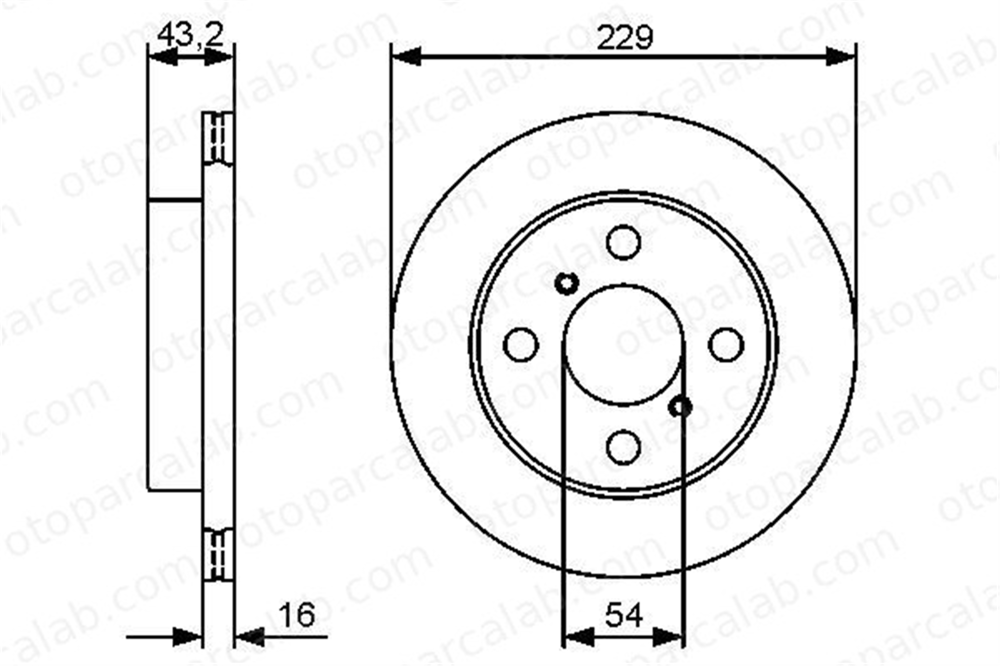 BOSCH 0 986 479 417 Fren Disk Ayna Ön Sağ ve Sol TOYOTA STARLET 986479417 4351210090