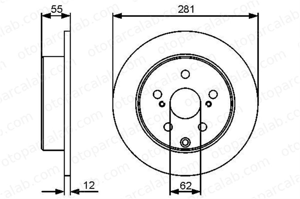 BOSCH 0 986 479 419 Fren Disk Ayna Arka Sağ ve Sol TOYOTA RAV 4 IV RAV 4 III 4243142060 424310R010