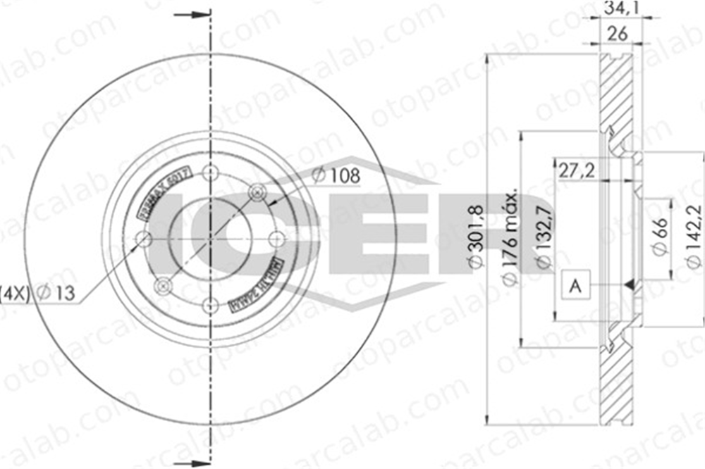 BOSCH 0 986 479 548 Fren Disk Ayna Ön Sağ ve Sol PEUGEOT 208 I CITROËN DS5 4249J8 424964